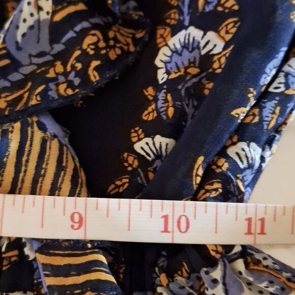 Lucky Brand Balloon Sleeve Blouse Boho Peasant Ruffle Cottagecore Small P - Picture 13 of 14